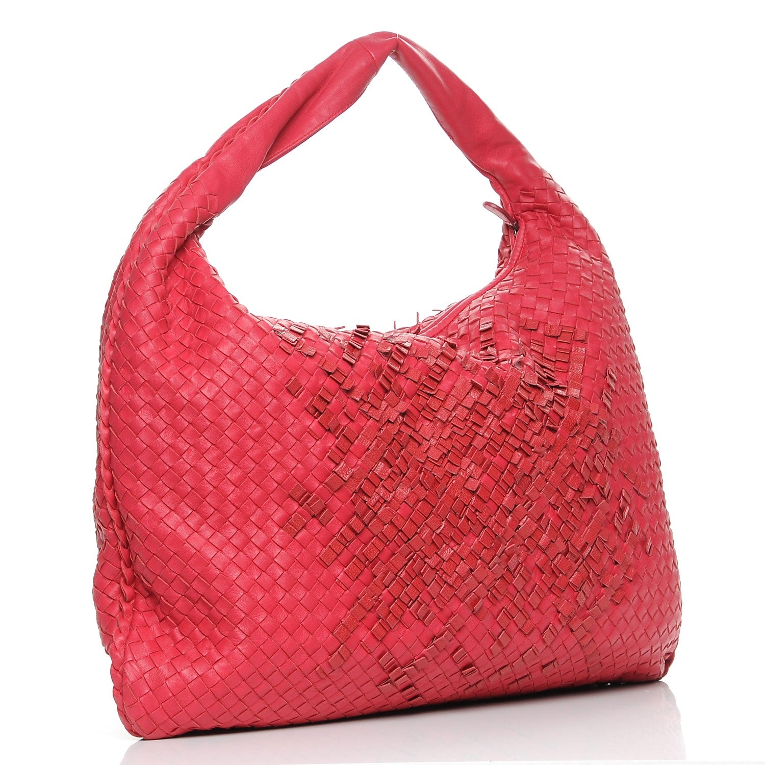 Bottega Veneta Nappa Intrecciato Maxi Veneta Plisse Hobo Fuchsia 4 of 9