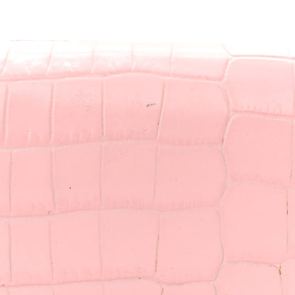 Alexander McQueen Calfskin Crocodile Embossed Skull Mini Crossbody Bag Pink 13 of 13