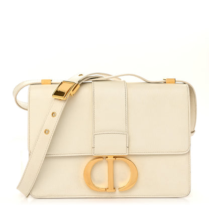 Christian Dior Grained Calfskin 30 Montaigne Flap Bag White 1 of 10