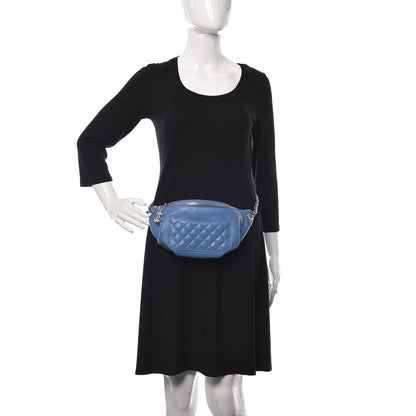Chanel Lambskin Quilted Bi Waist Bag Fanny Pack Blue 2 of 12