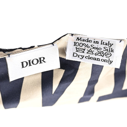 Christian Dior Silk Oblique Mitzah Scarf Blue 3 of 3