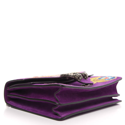 Gucci Suede Dragon Embroidered Medium Dionysus Shoulder Bag Bright Purple Multicolor 4 of 11