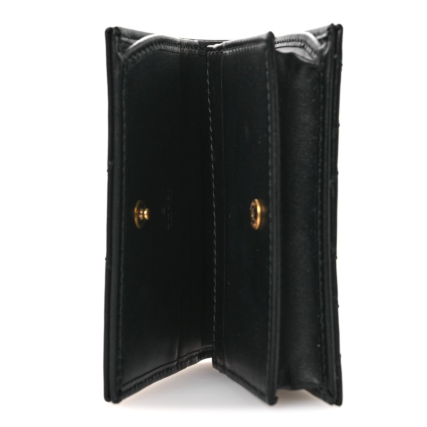 Calfskin Matelasse GG Marmont Card Case Wallet Black