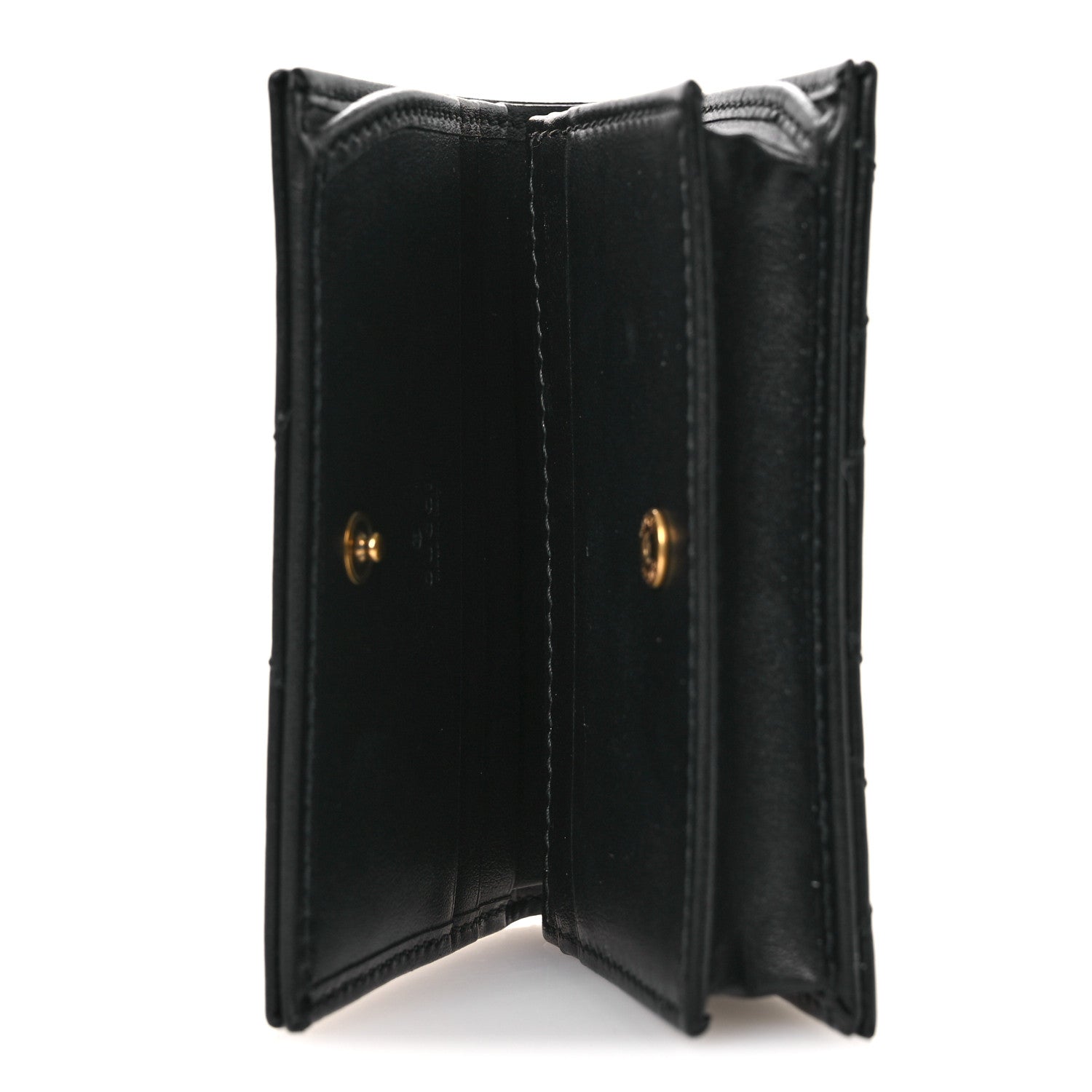 Gucci Calfskin Matelasse GG Marmont Card Case Wallet Black 5 of 9