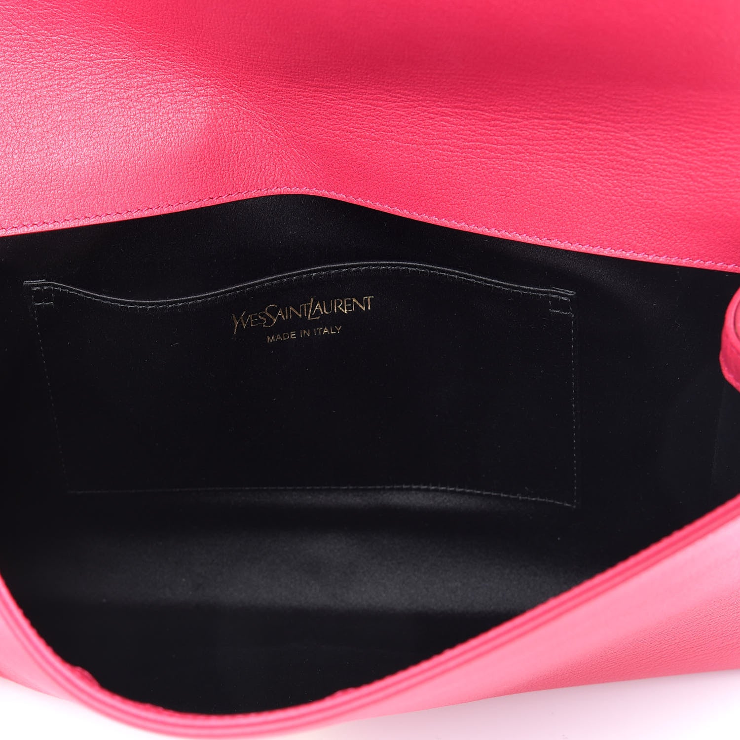 Saint Laurent Calfskin Monogram Large Belle De Jour Clutch Lipstick Fuchsia 5 of 6