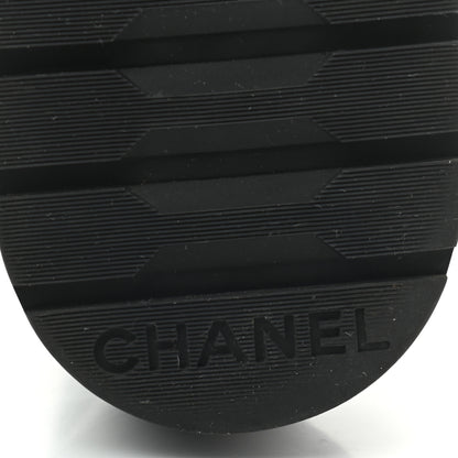 Chanel Shiny Goatskin Calfskin Quilted Lace Up Combat Boots 40 Black 6 of 7