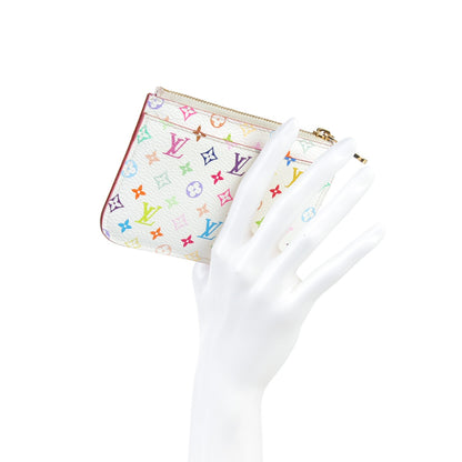 Louis Vuitton Monogram Multicolor Key Pouch White Litchi 2 of 6