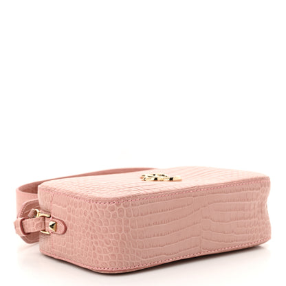Jimmy Choo Calfskin Crocodile Embossed Varenne Camera Bag Blush 4 of 10