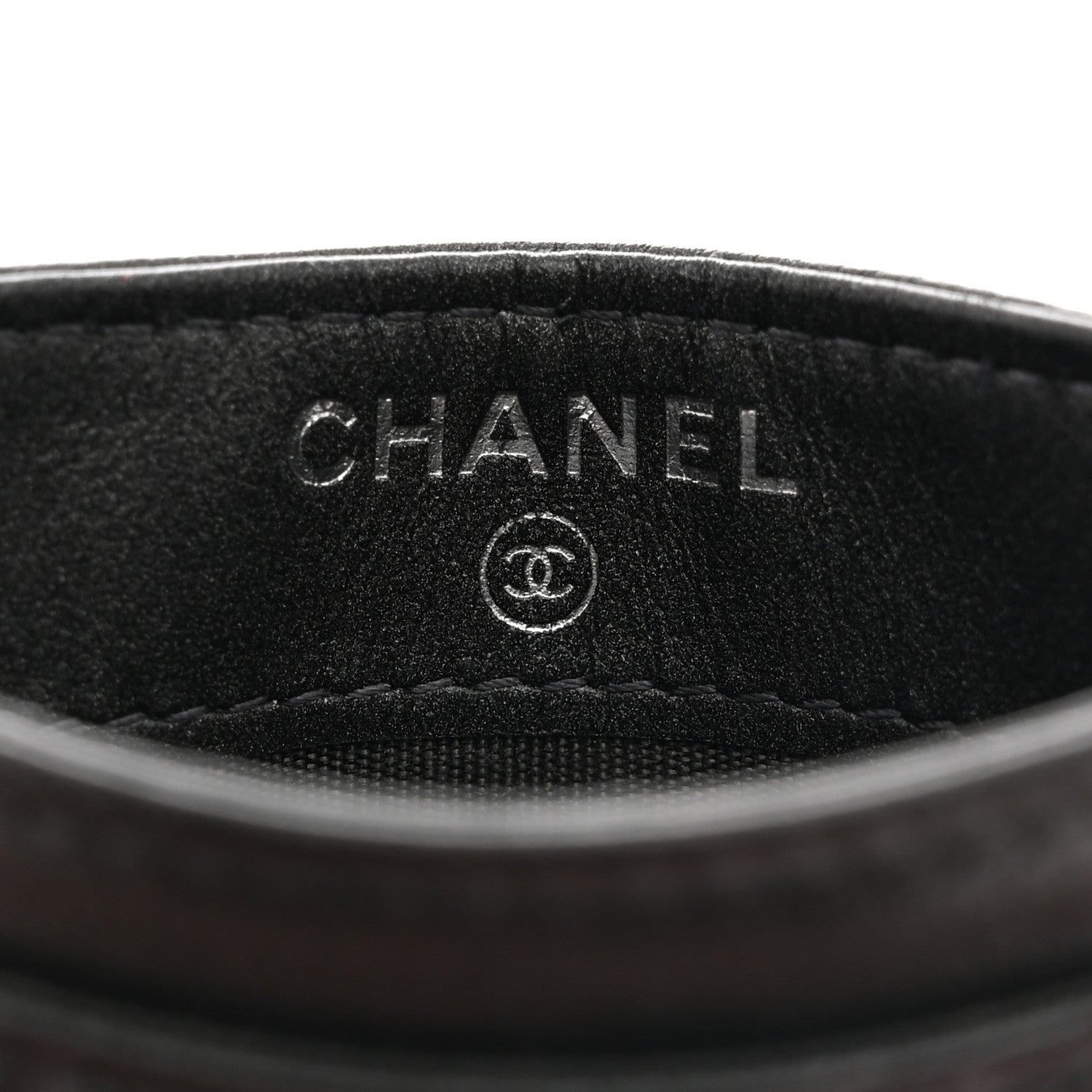 Chanel Goatskin Camellia Embossed Card Holder Grey 6 of 8