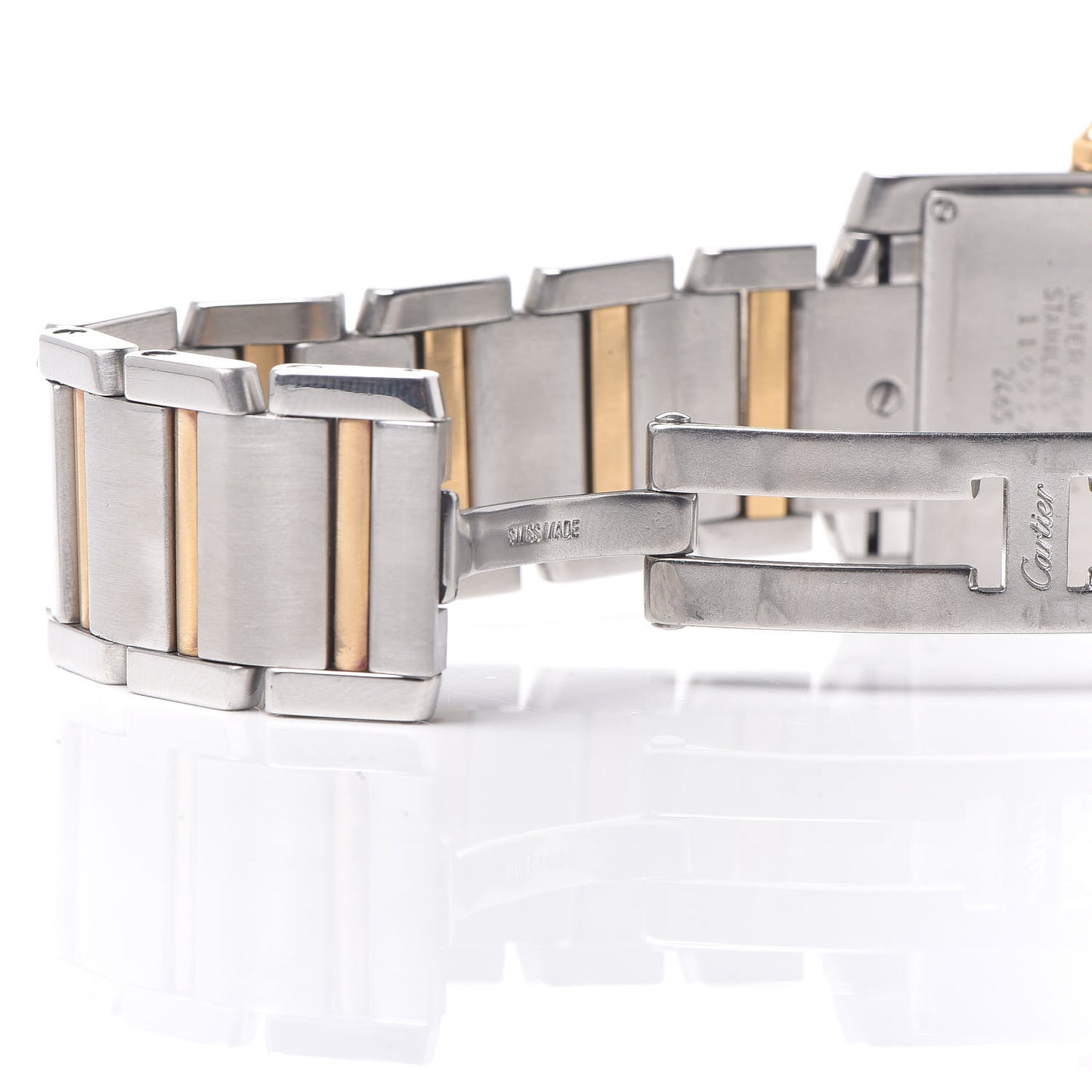 Stainless Steel 18K Yellow Gold 25mm Tank Francaise Quartz Watch