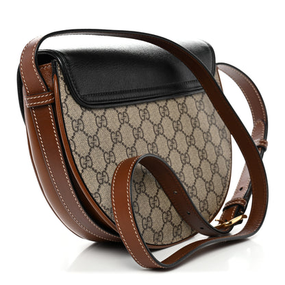 Gucci GG Supreme Monogram Calfskin Small Padlock Messenger Shoulder Bag Beige Black Cuir 3 of 10