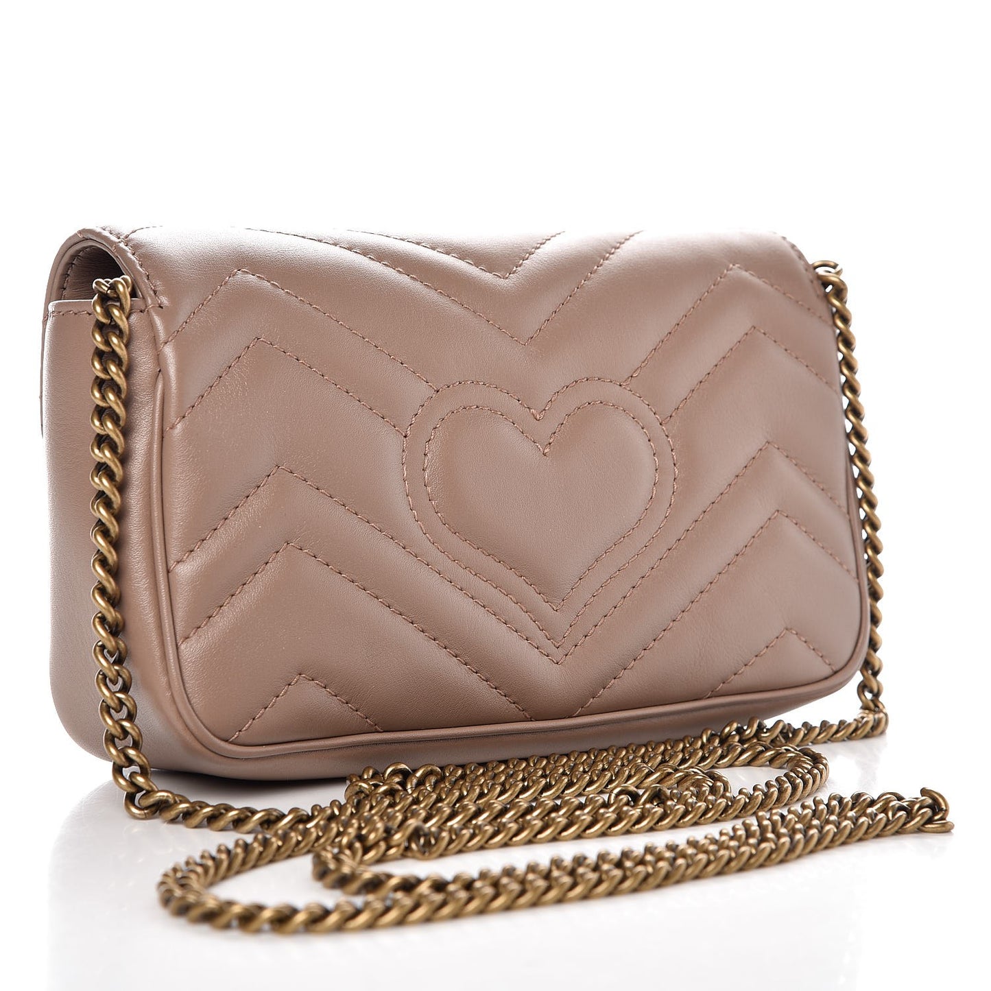 Calfskin Matelasse Super Mini GG Marmont Shoulder Bag Porcelain Rose