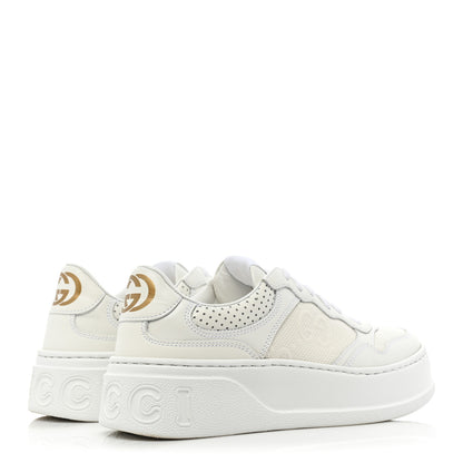 Gucci Calfskin GG Tennis Embossed Perforated Womens Platform 55mm Sneakers 35 Great White 5 of 14