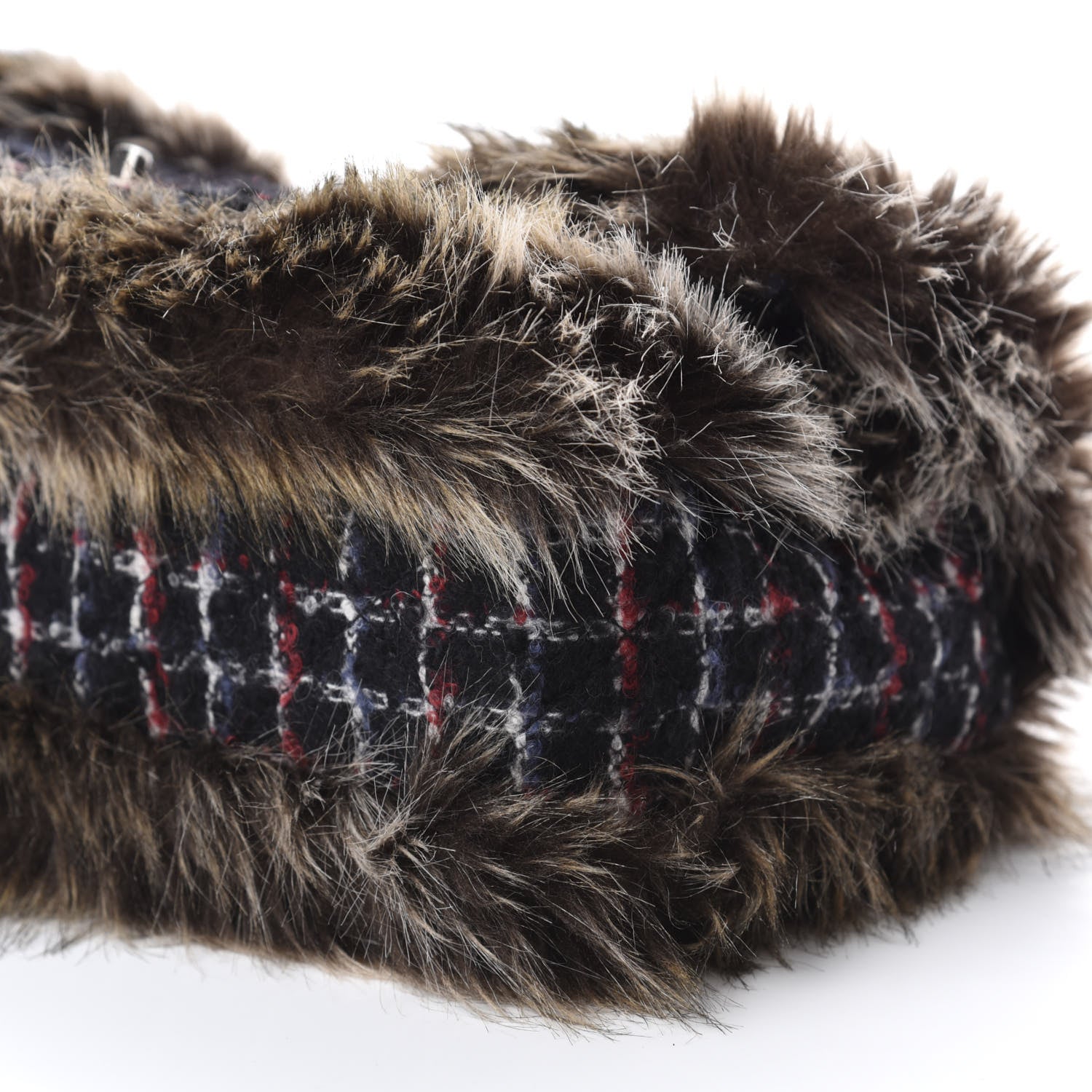Chanel Tweed Arctic Fantasy Fur Flap Blue Red 7 of 10