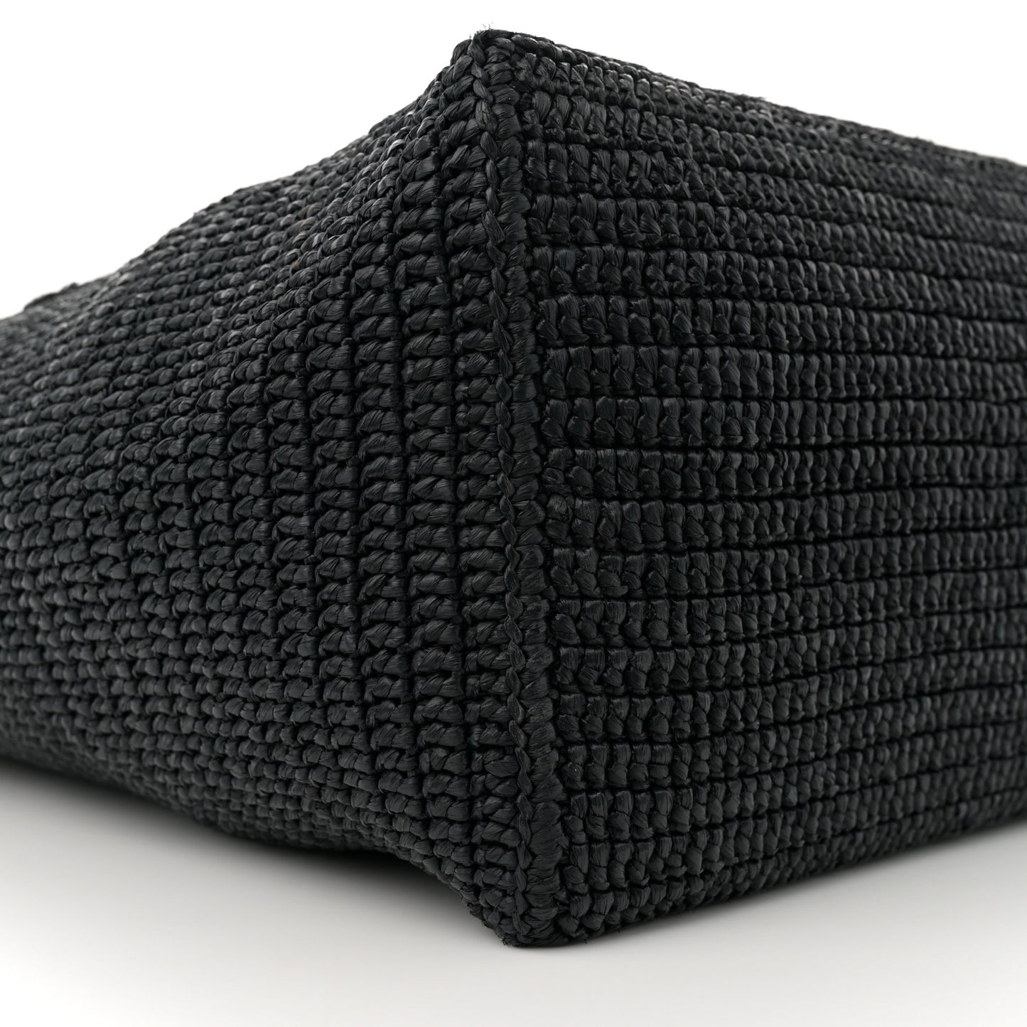 Raffia Logo Tote Black