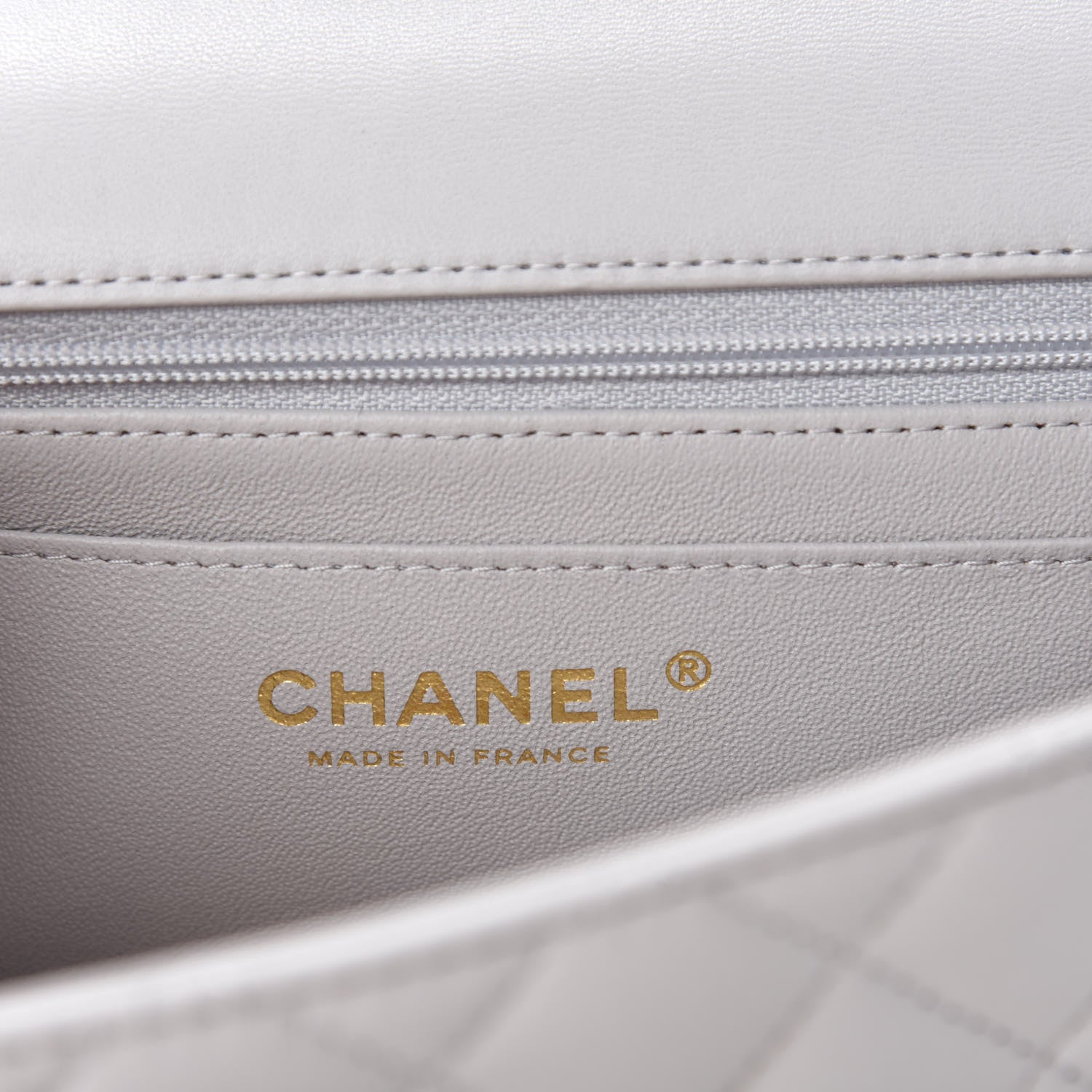 Chanel Lambskin Quilted Mini Top Handle Rectangular Flap Grey 8 of 11