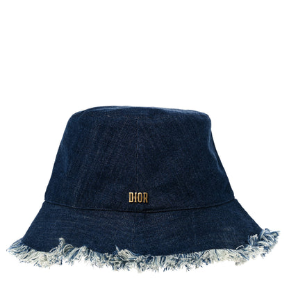 Christian Dior Denim Bucket Fringe Hat 57 Blue 1 of 13