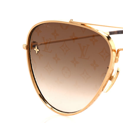 Louis Vuitton Metal The LV Pilot Sunglasses Z1620U Gradient Brown Monogram 8 of 9