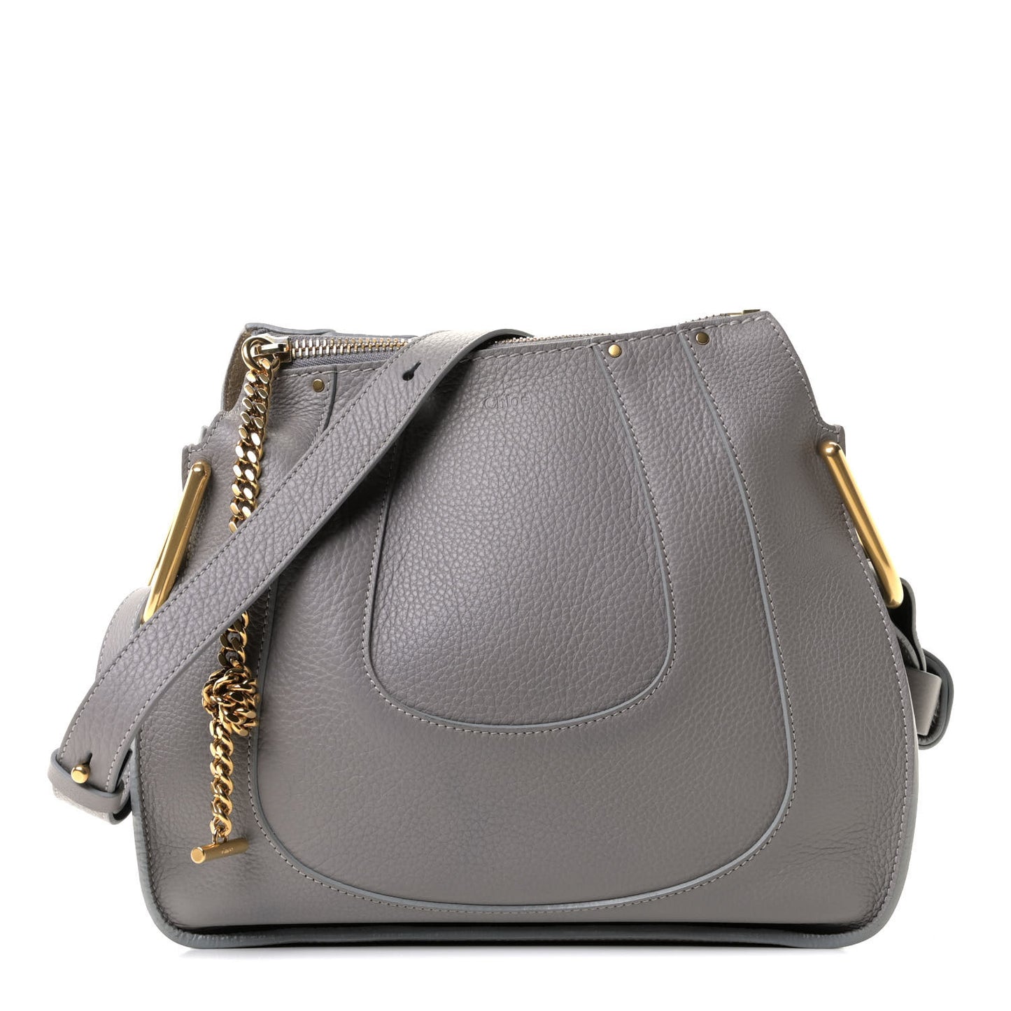 Grained Calfskin Small Hayley Hobo Cashmere Grey