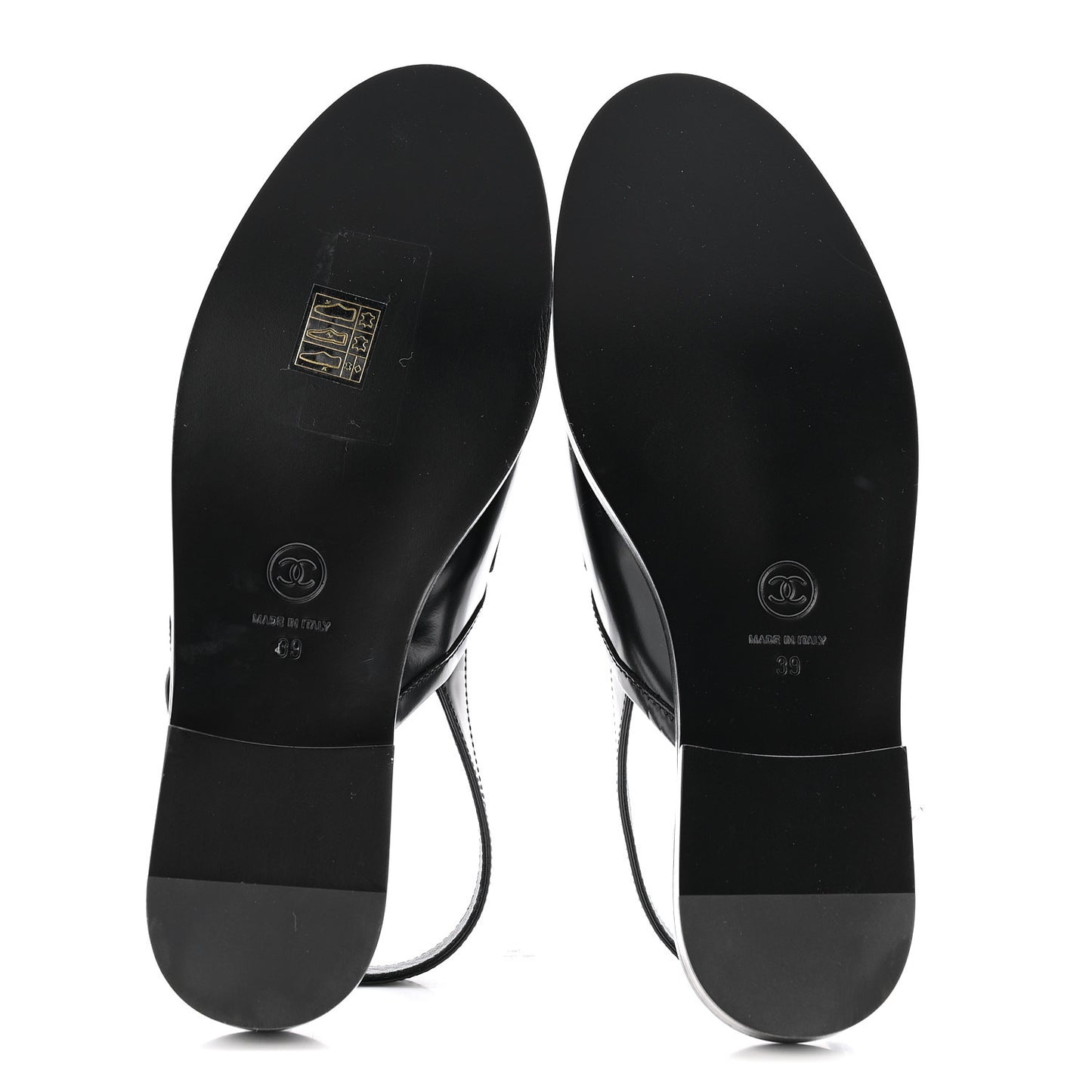 Shiny Calfskin Slingback Loafers 39 Black