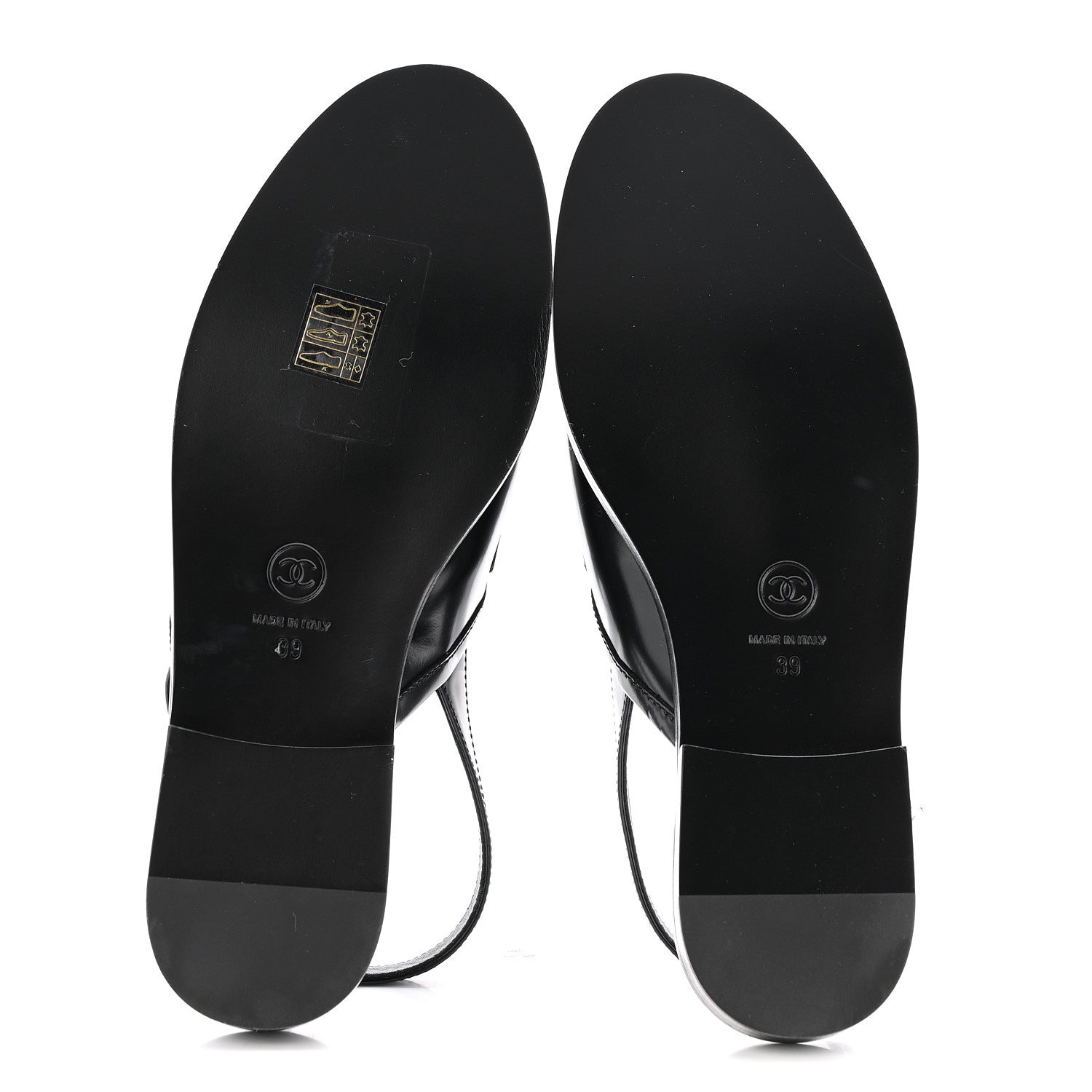 Chanel Shiny Calfskin Slingback Loafers 39 Black 6 of 10