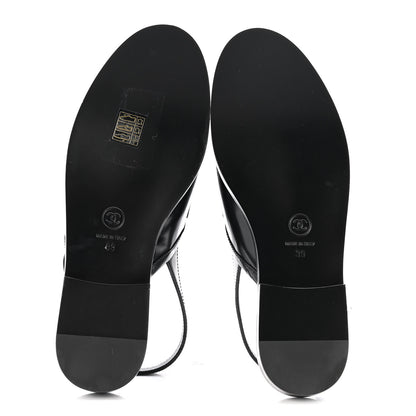 Chanel Shiny Calfskin Slingback Loafers 39 Black 6 of 10