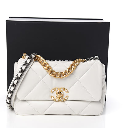 Chanel Goatskin Quilted Medium 19 Flap White 10 of 10