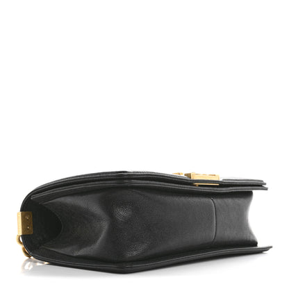 Chanel Caviar Chevron Quilted Medium Boy Flap Black 4 of 13