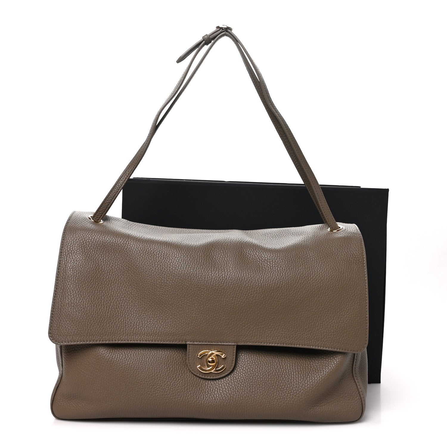 Chanel Grained Calfskin Small Souplissimo Maxi Flap Dark Khaki 11 of 11