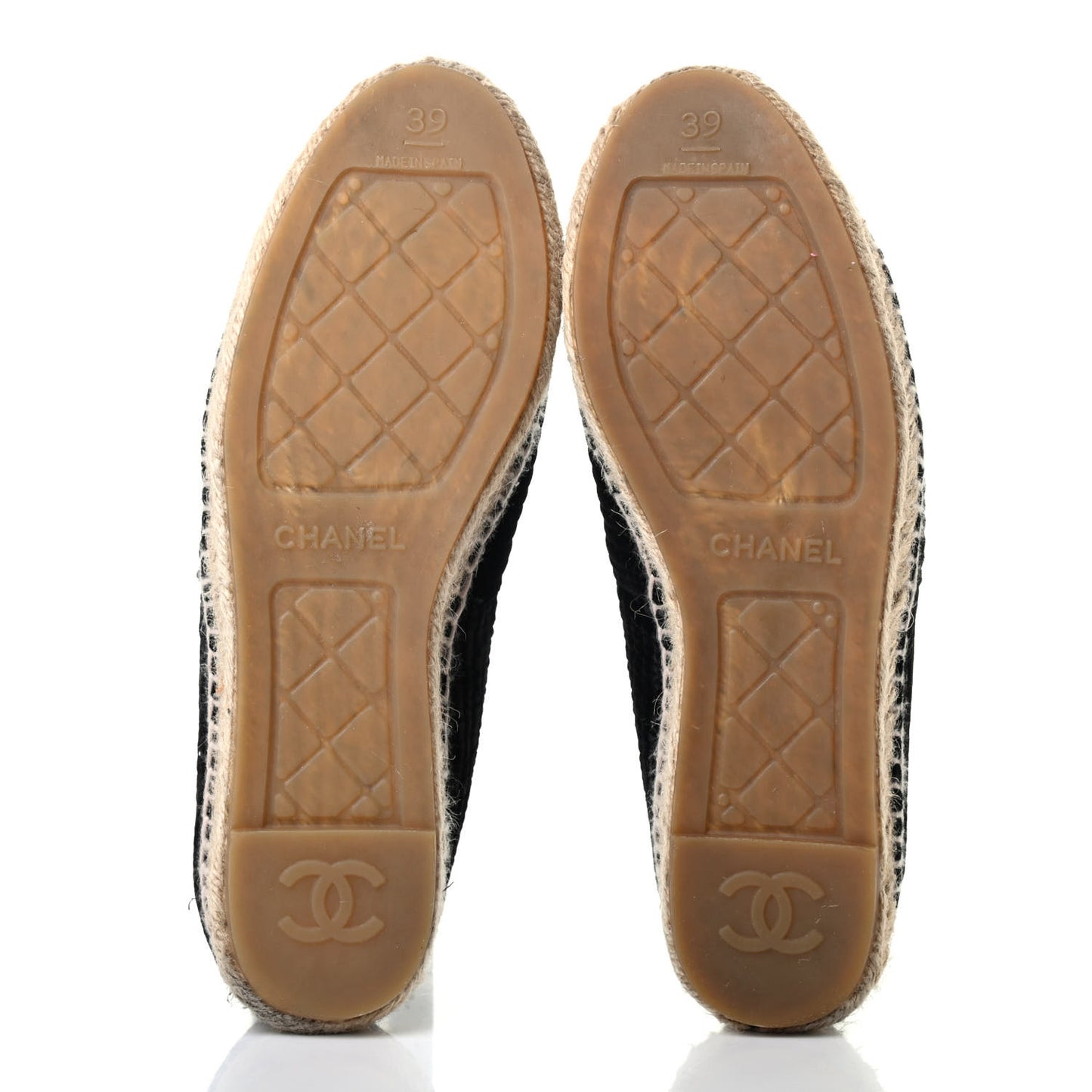 Velvet Grosgrain CC Espadrilles 39 Black