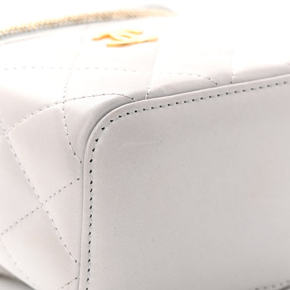 Chanel Lambskin Quilted Top Handle Mini Vanity Case With Chain Grey 13 of 16