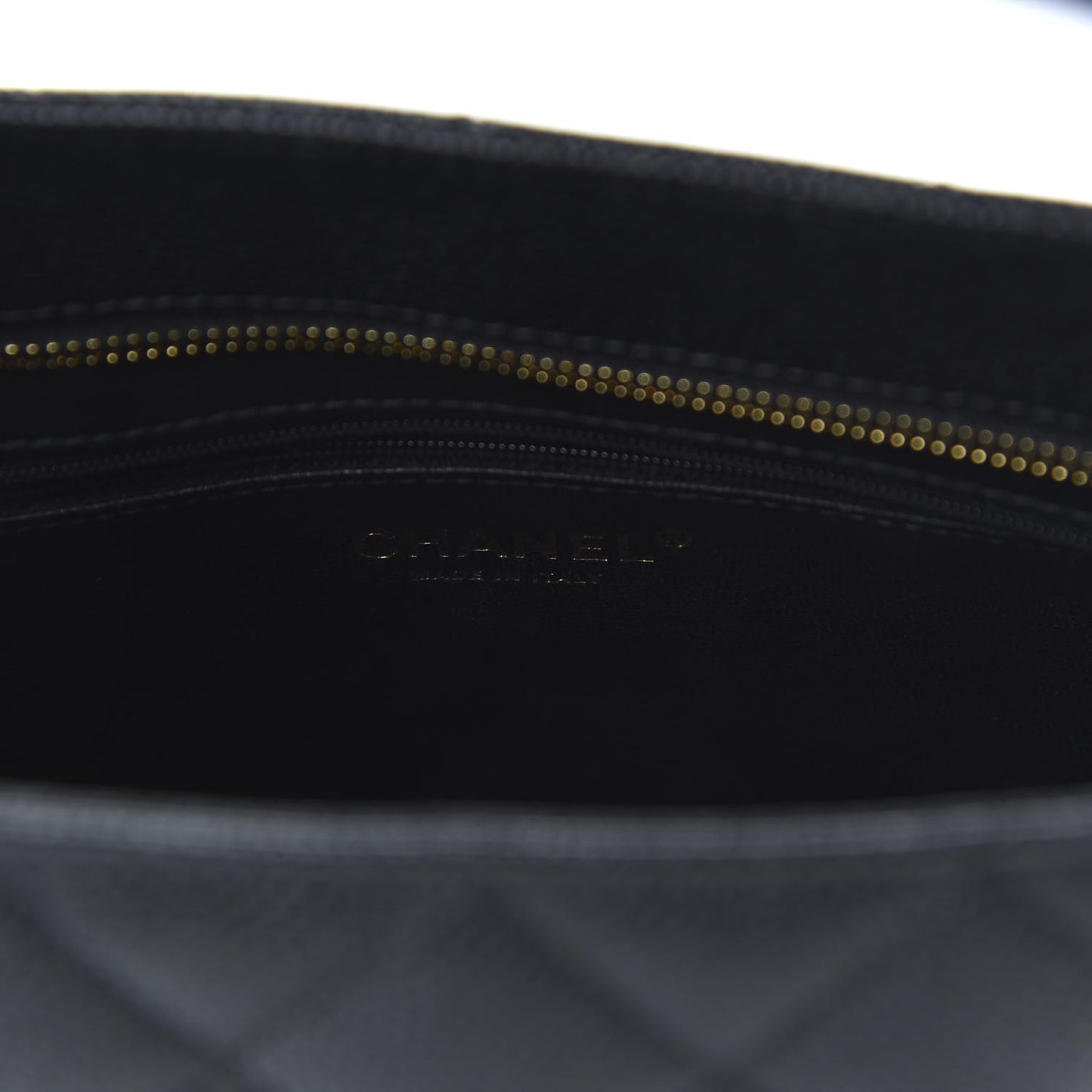 Caviar Quilted Medallion Tote Black