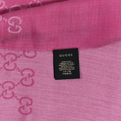 Gucci Wool Silk GG Jacquard Shawl Pink 4 of 5