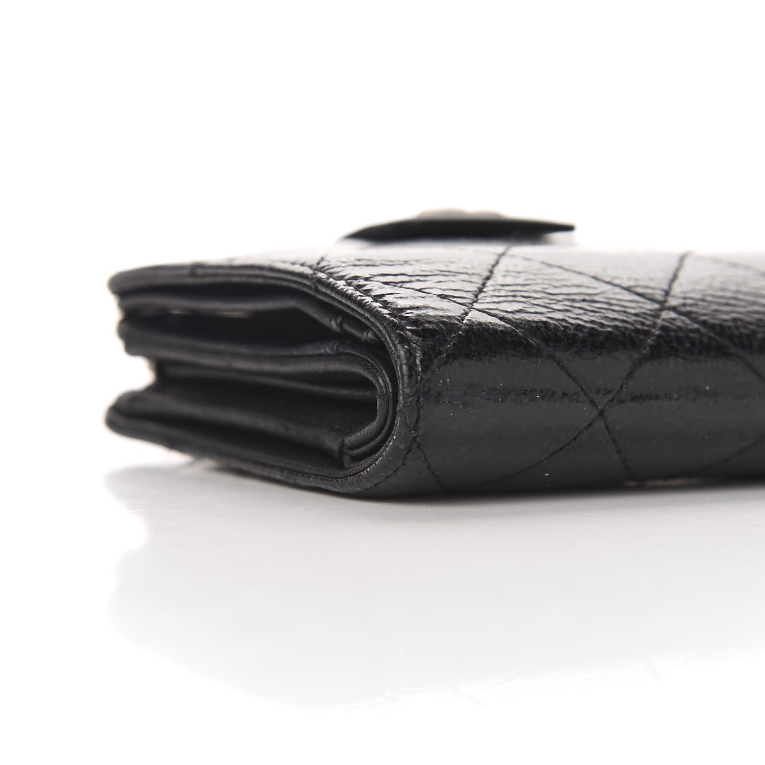 Chanel Patent Caviar CC Compact French Flap Wallet Black 9 of 13