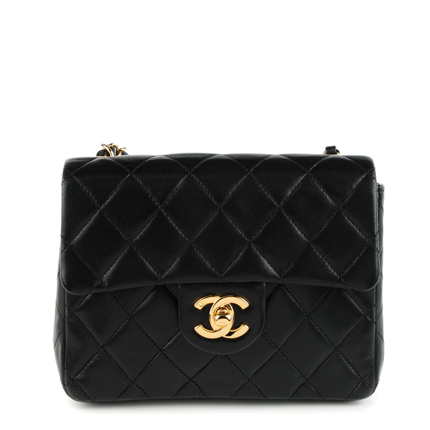 Chanel Lambskin Quilted Mini Square Flap Black 1 of 9
