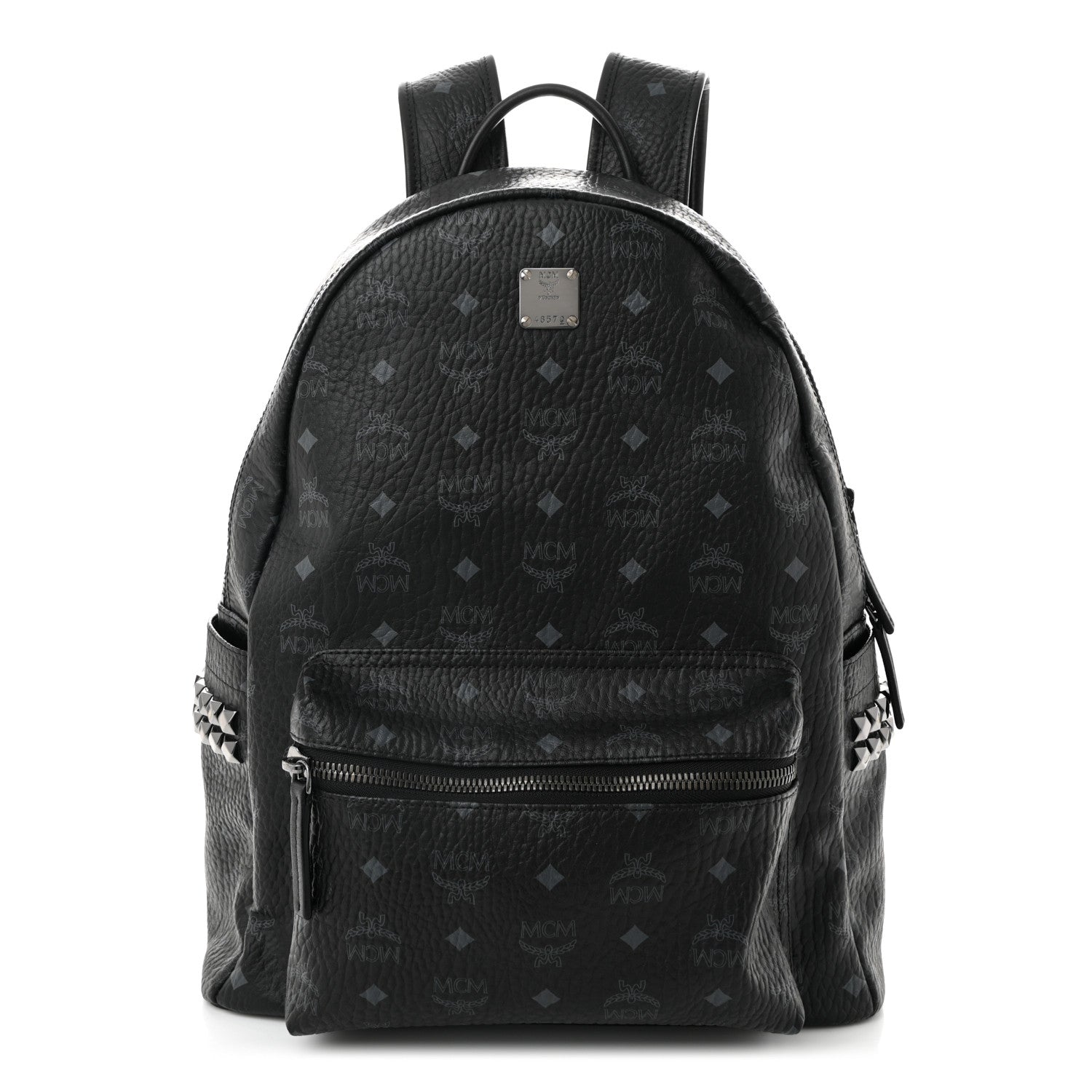MCM Visetos Medium Side Studs Stark Backpack Black 1 of 12