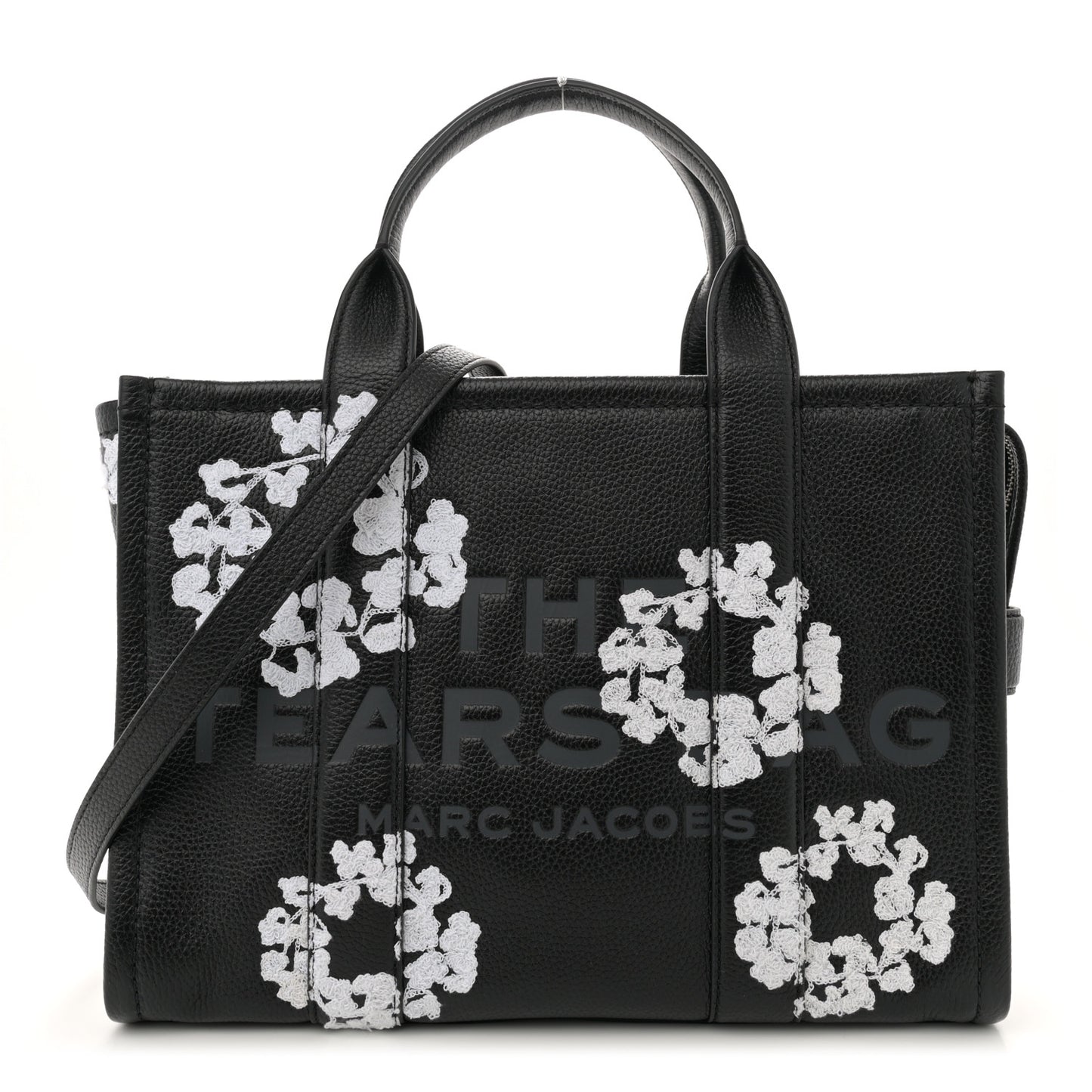 x Denim Tears Grained Calfskin Medium The Tote Bag Black