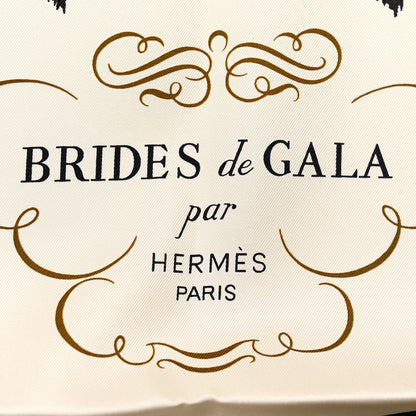 Hermes Silk Brides De Gala Scarf 90 Black Creme Gold 4 of 5