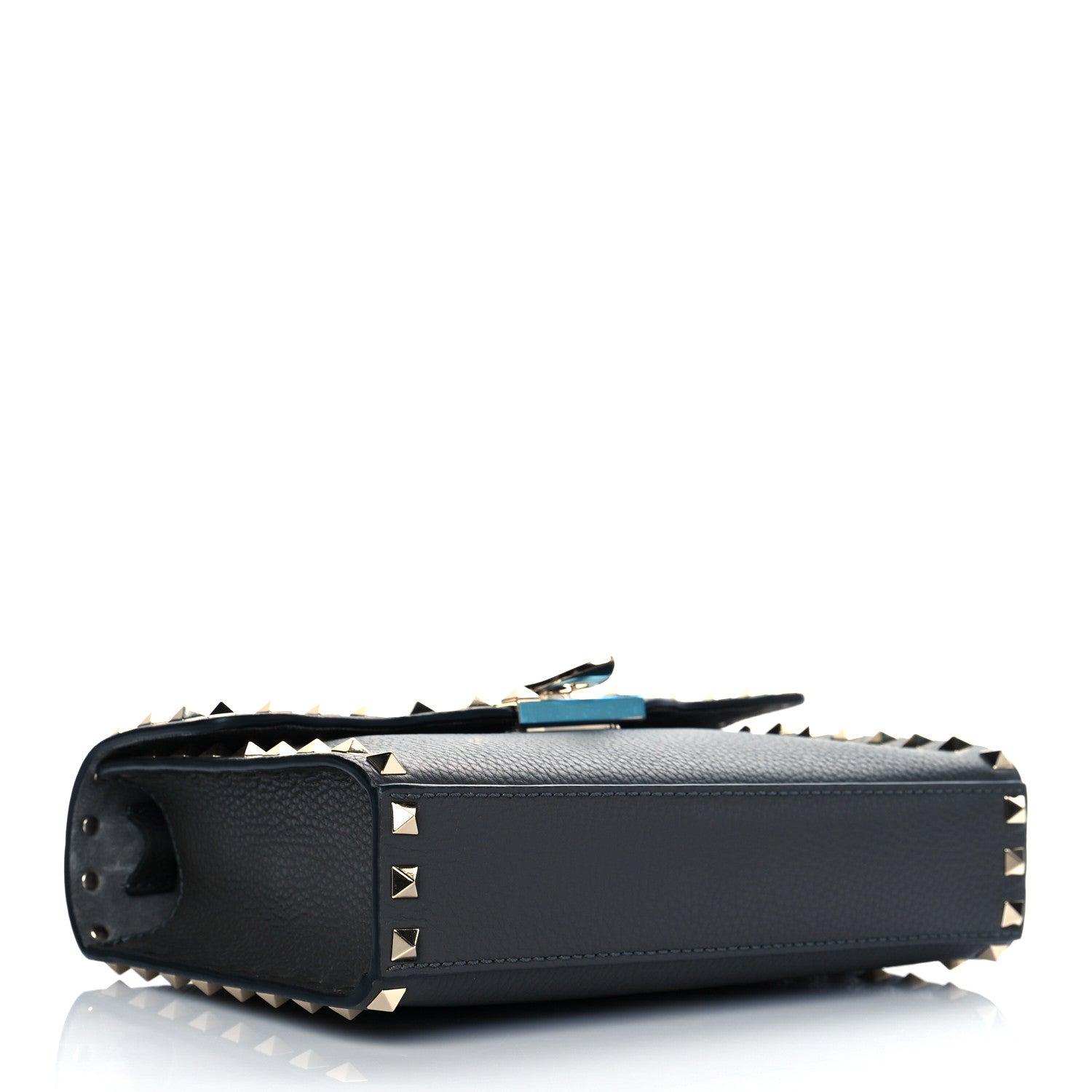 Valentino Garavani Pebbled Calfskin Medium Rockstud Flip Lock Crossbody Bag Black 4 of 9
