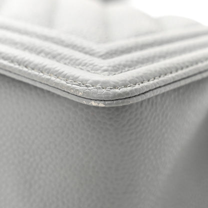 Chanel Caviar Chevron Quilted Medium Boy Flap Grey 11 of 14