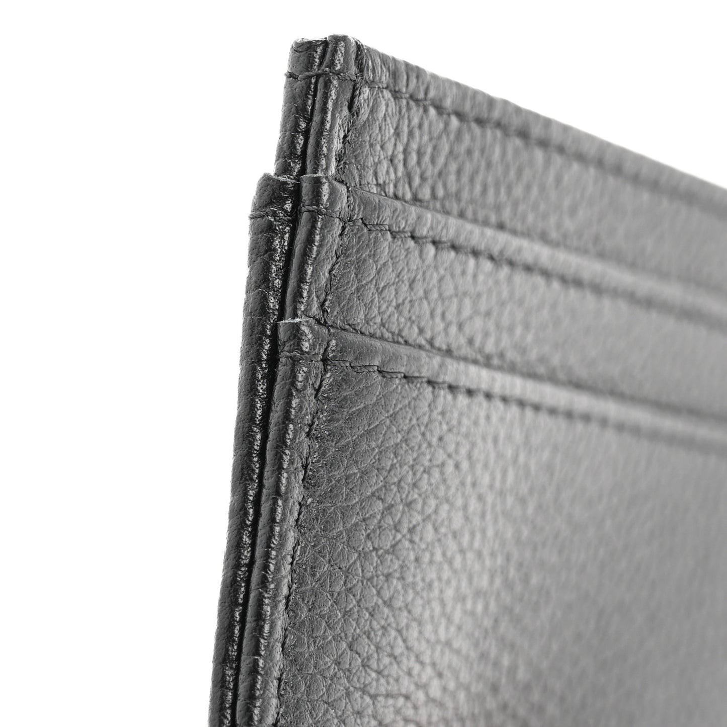Grained Calfskin CC Card Holder Black