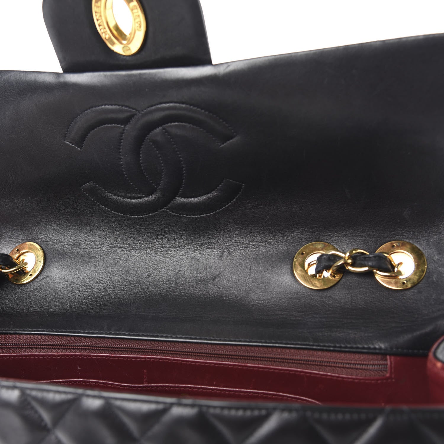 Chanel Lambskin Quilted XL Jumbo Single Flap Black 9 of 15