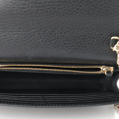 Gucci Dollar Calfskin Interlocking G Chain Wallet Black 5 of 12