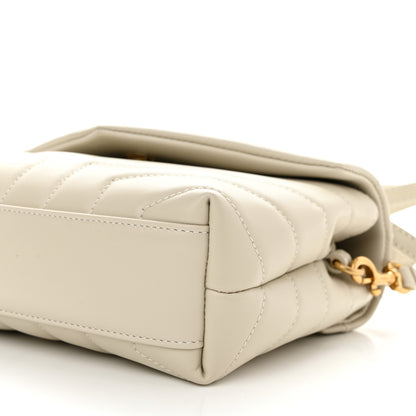 Saint Laurent Calfskin Y Quilted Monogram Toy Loulou Crossbody Bag Blanc VIntage 9 of 11