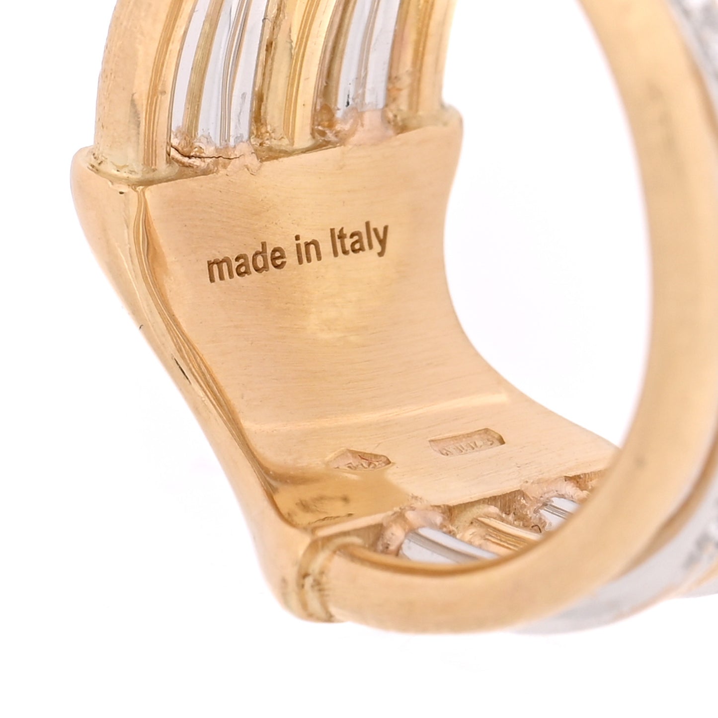 18K Yellow White Gold Diamond Jaipur Multi Band Ring 54 6.75