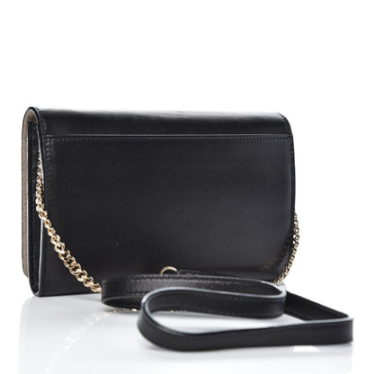Jimmy Choo Lambskin Logo Emossed Wallet On Chain Black 3 of 9