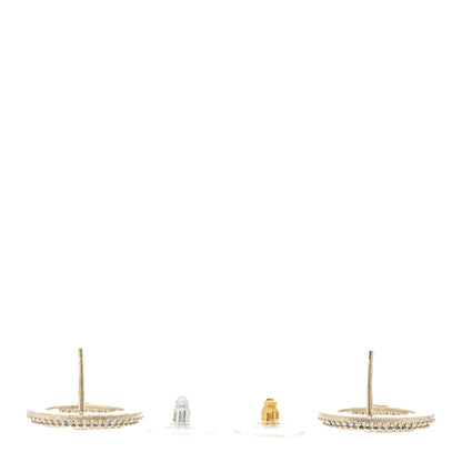 Chanel Crystal CC Vendome Round Earrings Gold 3 of 5