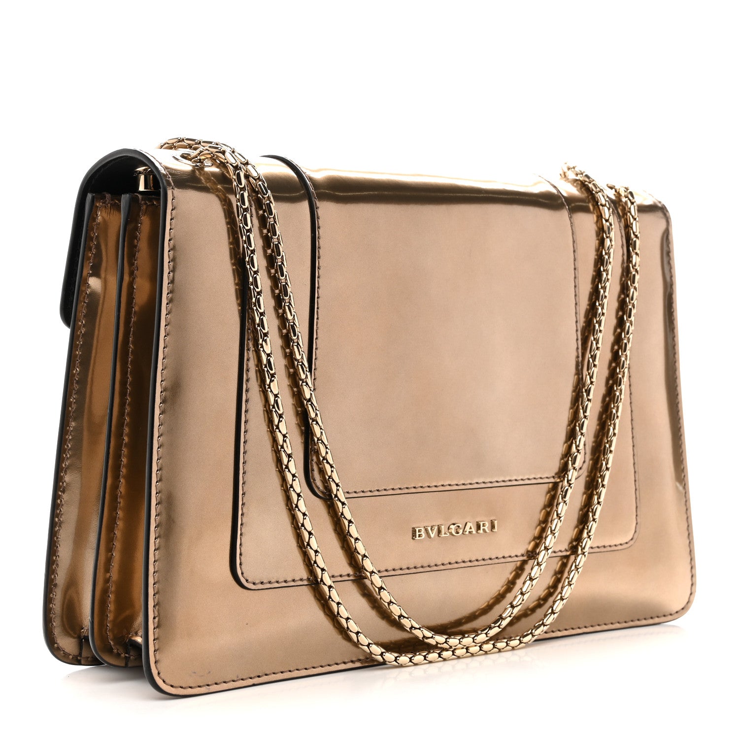 Bulgari Metallic Calfskin Serpenti Forever Crossbody Bag Bronze 4 of 15