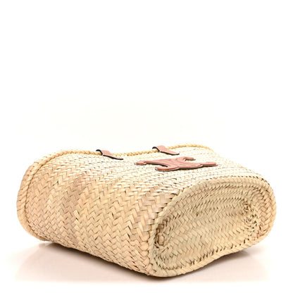 Celine Raffia Calfskin Triomphe Medium Panier Tan 4 of 9