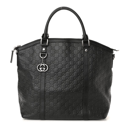 Gucci Guccissima Large GG Charm Convertible Dome Satchel Black 1 of 10